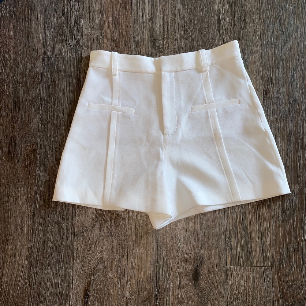 Zara size 28 cream dress shorts *one tiny spot shown in pics*